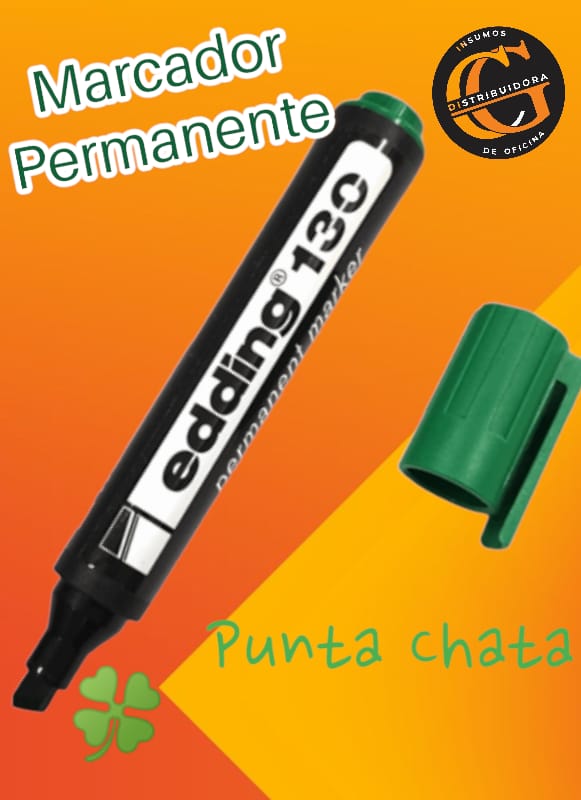 MARCADOR  EDDING 130 PERMANENTE  CHATO  VERDE