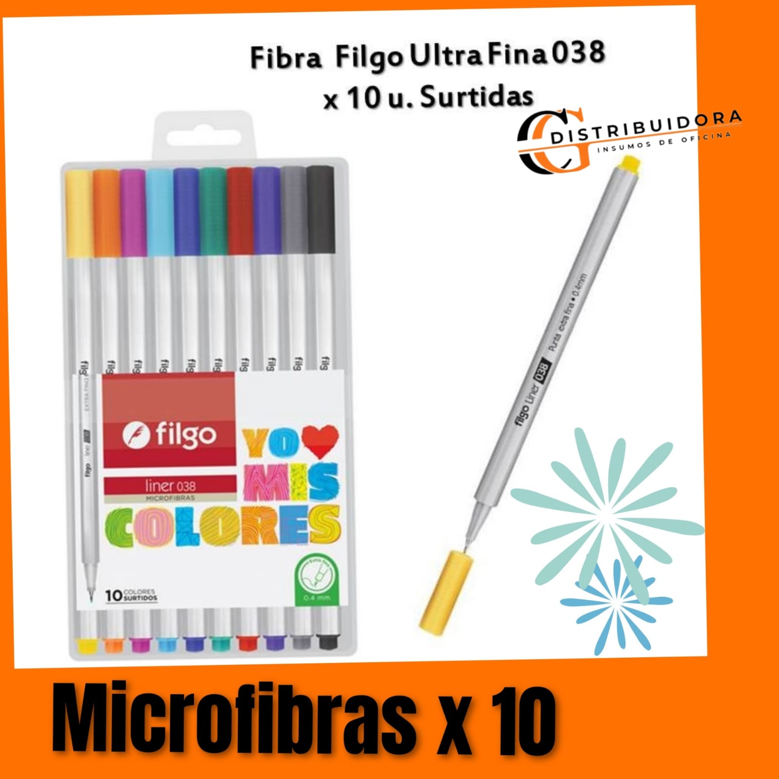 MICROFIBRA FILGO 038 X 10 UNIDADES SURTIDAS