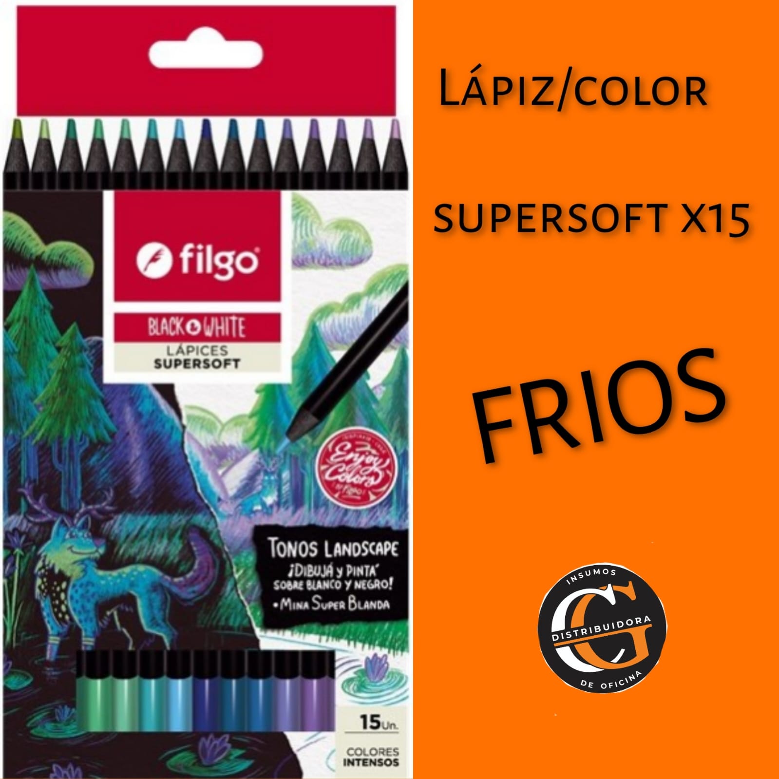 LAPIZ/COLOR FILGO SUPERSOFT FRIOS  X15